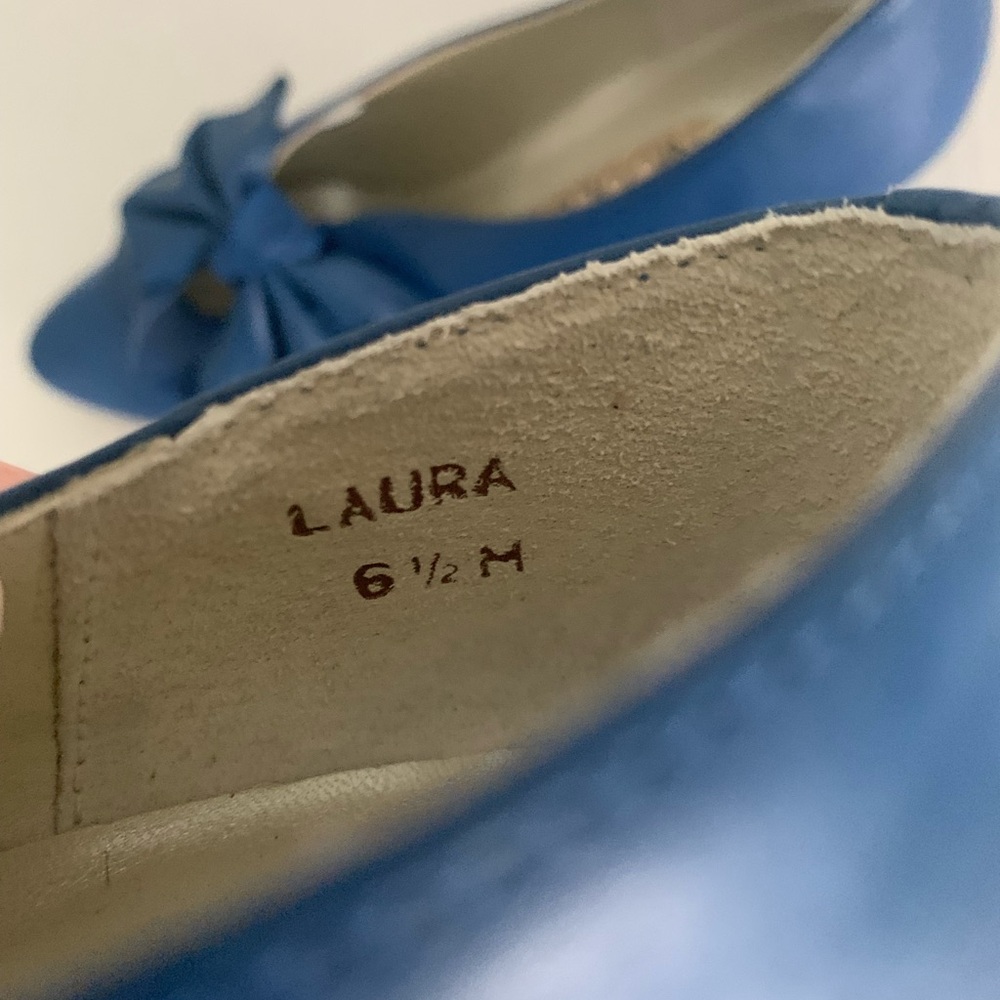 Nicole women’s blue leather pumps shoes with bow size 6.5 - Picture 8 of 8